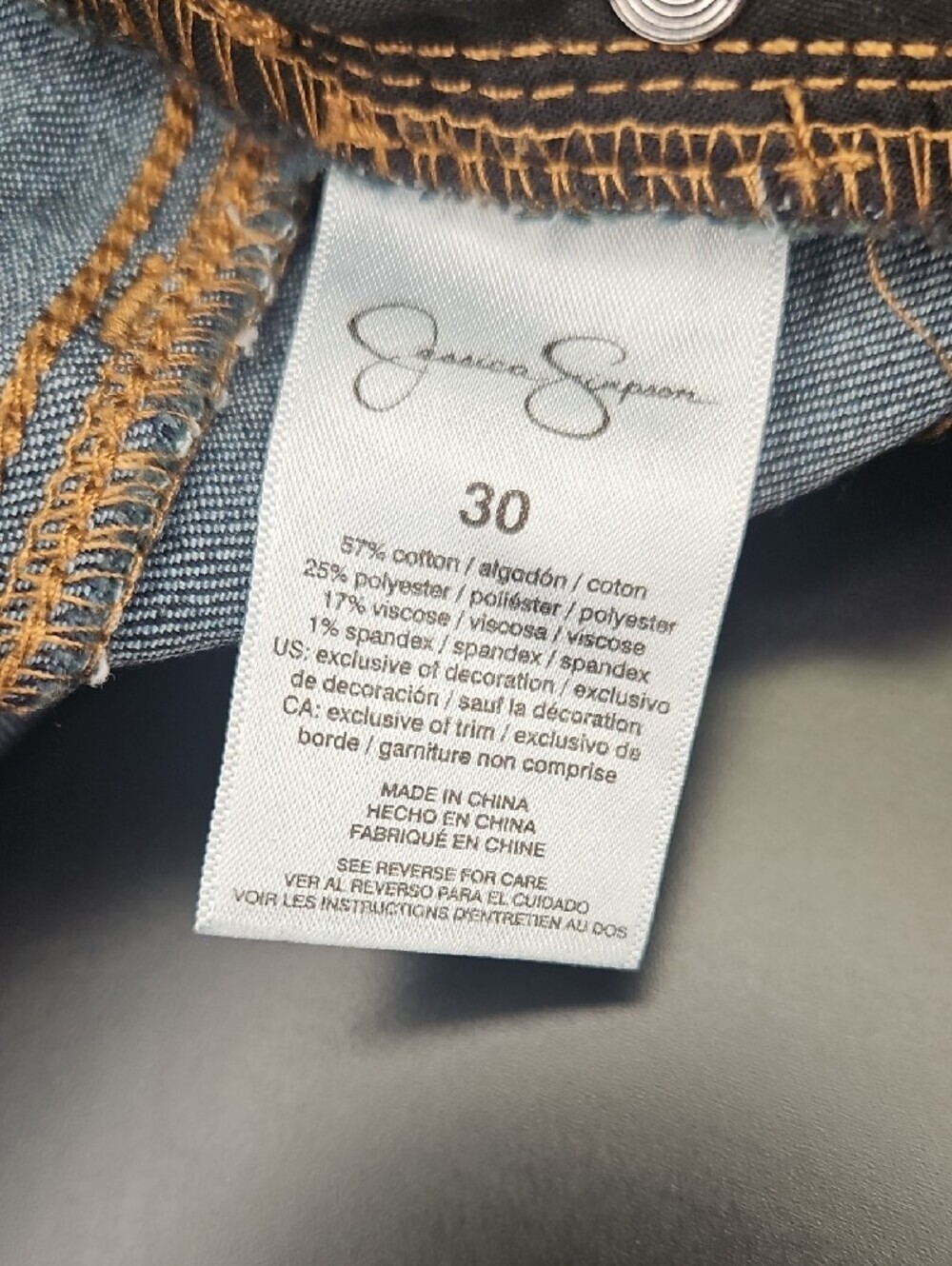 Jessica Simpson Women’s Dark Blue Adorable High Rise Skinny Jeans Size 30 - Picture 4 of 7